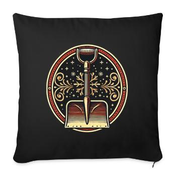 Funny Snow Shovel Christmas Design for - Sofa pillowcase 17,3'' x 17,3'' (45 x 45 cm) - black - Front