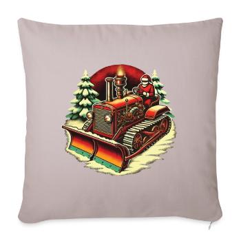 Winter Weihnachten Schneeräummaschine Fahrzeug - Sofakissenbezug 45 x 45 cm - helles Taupe - Vorne