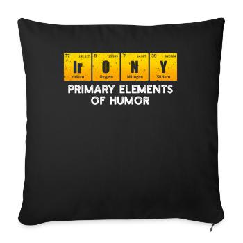 Éléments primaires de l’humour Science Ironie - Housse de coussin décorative 45 x 45 cm - noir - Devant