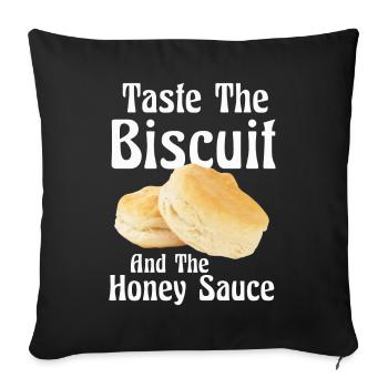 Taste The Biscuit Taste The Goodness - Sofa pillowcase 17,3'' x 17,3'' (45 x 45 cm) - black - Front