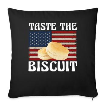 Taste The Biscuit Taste The Goodness - Sofa pillowcase 17,3'' x 17,3'' (45 x 45 cm) - black - Front