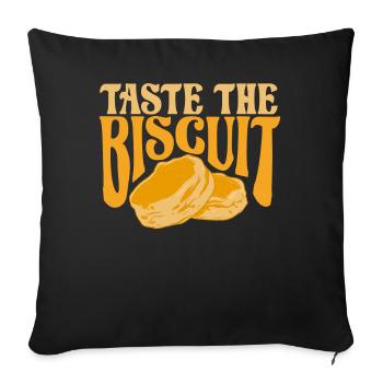 Taste The Biscuit Taste The Goodness - Sofa pillowcase 17,3'' x 17,3'' (45 x 45 cm) - black - Front