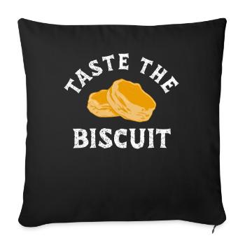 Goûtez le biscuit Goûtez les bienfaits - Housse de coussin décorative 45 x 45 cm - noir - Devant