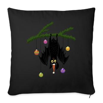 Christmas bat - Sofa pillowcase 17,3'' x 17,3'' (45 x 45 cm) - black - Front