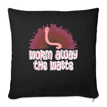 ver fermier vermicompost mignon hommes femmes - Housse de coussin décorative 45 x 45 cm - noir - Devant