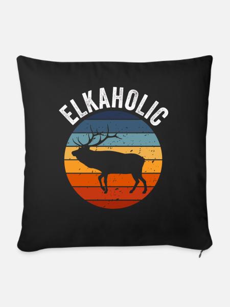 Elchjagd Elkaholische Jäger - Sofakissenbezug 45 x 45 cm - Schwarz