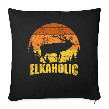 Elk Hunting Elkaholic Hunters - Sofa pillowcase 17,3'' x 17,3'' (45 x 45 cm) - black - Front