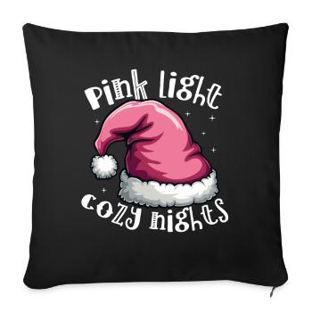Joyeux Noël en rose Fête de Noël - Housse de coussin décorative 45 x 45 cm - noir - Devant