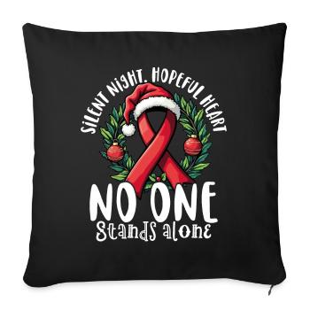 Personne n’est seul. - Housse de coussin décorative 45 x 45 cm - noir - Devant