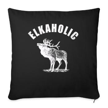 Elk Hunting Elkaholic Hunters - Sofa pillowcase 17,3'' x 17,3'' (45 x 45 cm) - black - Front