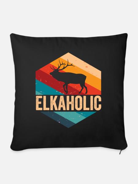 Elchjagd Elkaholische Jäger - Sofakissenbezug 45 x 45 cm - Schwarz