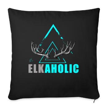 Elk Hunting Elkaholic Hunters - Sofa pillowcase 17,3'' x 17,3'' (45 x 45 cm) - black - Front