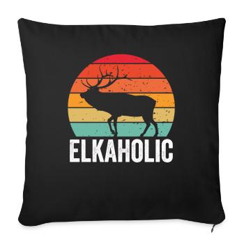Elk Hunting Elkaholic Hunters - Sofa pillowcase 17,3'' x 17,3'' (45 x 45 cm) - black - Front