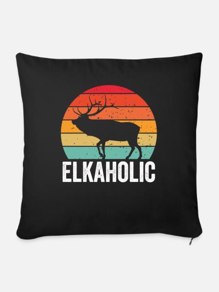 Elchjagd Elkaholische Jäger - Sofakissenbezug 45 x 45 cm - Schwarz