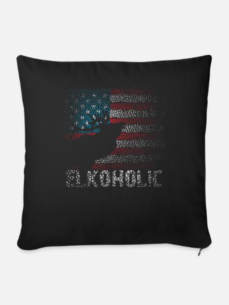 Elchjagd Elkaholische Jäger - Sofakissenbezug 45 x 45 cm - Schwarz