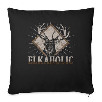 Elk Hunting Elkaholic Hunters - Sofa pillowcase 17,3'' x 17,3'' (45 x 45 cm) - black - Front