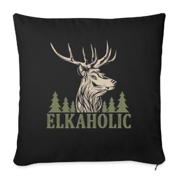 Elk Hunting Elkaholic Hunters - Sofa pillowcase 17,3'' x 17,3'' (45 x 45 cm) - black - Front