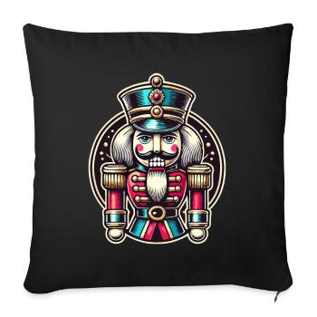 Traditional Nutcracker for Christmas - Sofa pillowcase 17,3'' x 17,3'' (45 x 45 cm) - black - Front