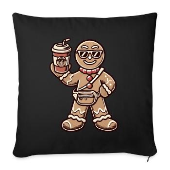 Funny Gingerbread Snob Christmas Fun - Sofa pillowcase 17,3'' x 17,3'' (45 x 45 cm) - black - Front