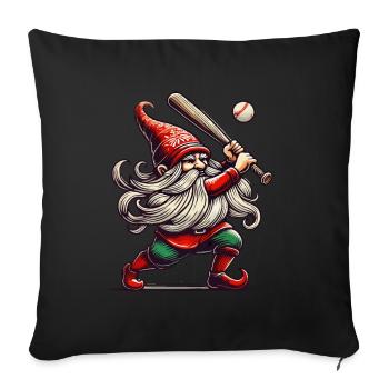Christmas Baseball Gnome Dwarf Elf - Sofa pillowcase 17,3'' x 17,3'' (45 x 45 cm) - black - Front