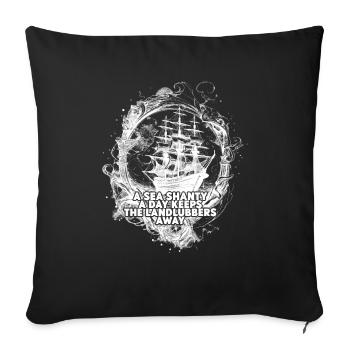 Matrose Meme Piratenschiff Ozean Segeln - Sofakissenbezug 45 x 45 cm - Schwarz - Vorne
