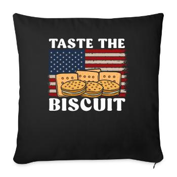 Taste The Biscuit Taste The Goodness - Sofa pillowcase 17,3'' x 17,3'' (45 x 45 cm) - black - Front