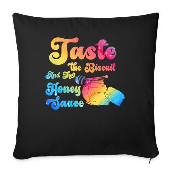 Taste The Biscuit Taste The Goodness - Sofa pillowcase 17,3'' x 17,3'' (45 x 45 cm) - black - Front