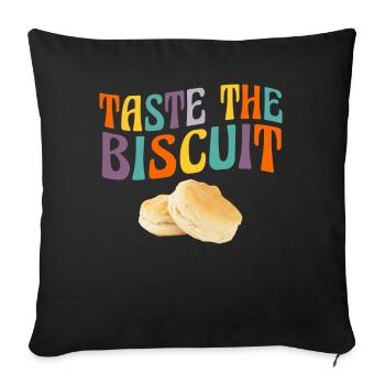 Taste The Biscuit Taste The Goodness - Sofa pillowcase 17,3'' x 17,3'' (45 x 45 cm) - black - Front