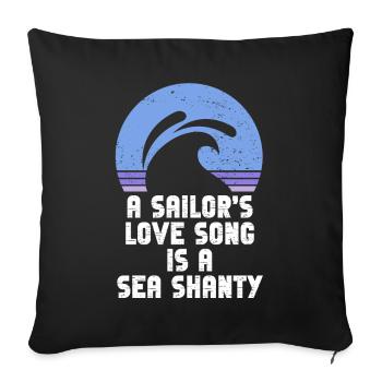 Matrose Meme Piratenschiff Ozean Segeln - Sofakissenbezug 45 x 45 cm - Schwarz - Vorne