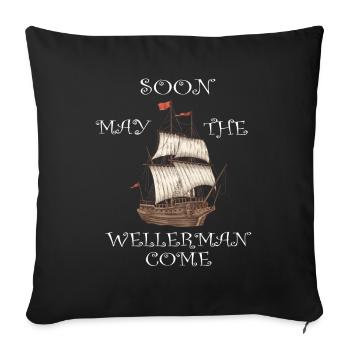 Matrose Meme Piratenschiff Ozean Segeln - Sofakissenbezug 45 x 45 cm - Schwarz - Vorne