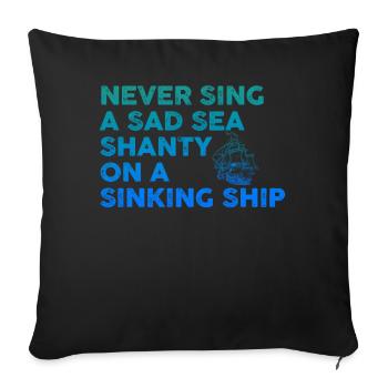 Matrose Meme Piratenschiff Ozean Segeln - Sofakissenbezug 45 x 45 cm - Schwarz - Vorne