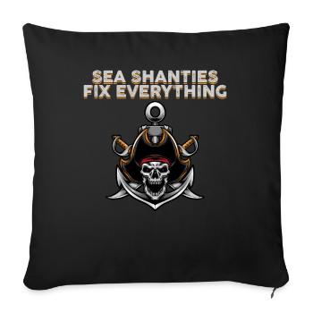 Matrose Meme Piratenschiff Ozean Segeln - Sofakissenbezug 45 x 45 cm - Schwarz - Vorne