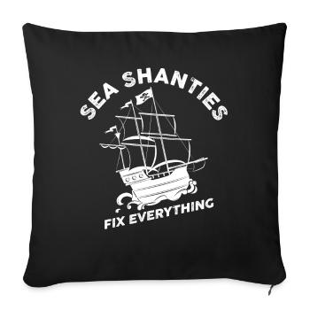 Sailor Meme Pirate Ship Ocean Sailing - Sofa pillowcase 17,3'' x 17,3'' (45 x 45 cm) - black - Front