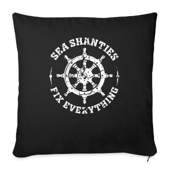 Matrose Meme Piratenschiff Ozean Segeln - Sofakissenbezug 45 x 45 cm - Schwarz - Vorne