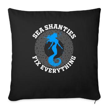 Matrose Meme Piratenschiff Ozean Segeln - Sofakissenbezug 45 x 45 cm - Schwarz - Vorne