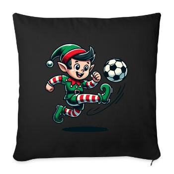 Christmas Elf Soccer Player Fun - Sofa pillowcase 17,3'' x 17,3'' (45 x 45 cm) - black - Front