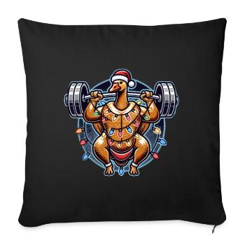 Funny Christmas Goose Bodybuilding Fun - Sofa pillowcase 17,3'' x 17,3'' (45 x 45 cm) - black - Front