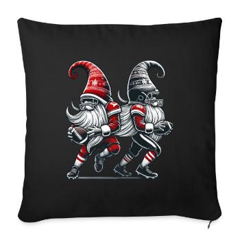 Christmas Football Gnome Dwarf Elf - Sofa pillowcase 17,3'' x 17,3'' (45 x 45 cm) - black - Front