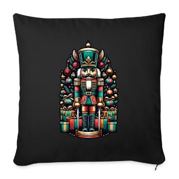 Christmas Nutcracker with Gifts - Sofa pillowcase 17,3'' x 17,3'' (45 x 45 cm) - black - Front
