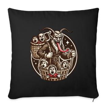 Krampus with naughty children Christmas - Sofa pillowcase 17,3'' x 17,3'' (45 x 45 cm) - black - Front