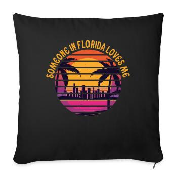 Someone In Florida Loves Me - Sofa pillowcase 17,3'' x 17,3'' (45 x 45 cm) - black - Front