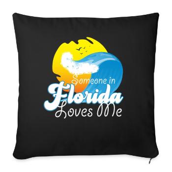Someone In Florida Loves Me - Sofa pillowcase 17,3'' x 17,3'' (45 x 45 cm) - black - Front