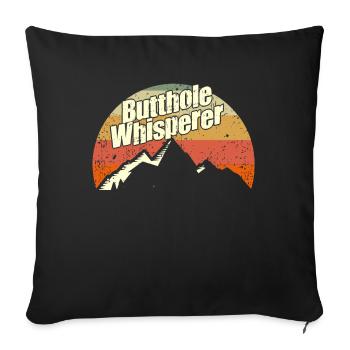 Butthole Whisperer - Sofa pillowcase 17,3'' x 17,3'' (45 x 45 cm) - black - Front
