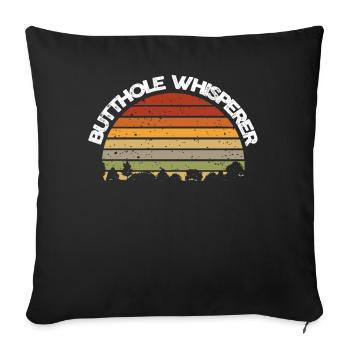 Butthole Whisperer - Sofa pillowcase 17,3'' x 17,3'' (45 x 45 cm) - black - Front