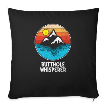 Butthole Whisperer - Sofa pillowcase 17,3'' x 17,3'' (45 x 45 cm) - black - Front