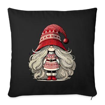 Christmas Gnome Woman Festive Gnome Girl - Sofa pillowcase 17,3'' x 17,3'' (45 x 45 cm) - black - Front