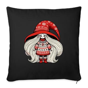 Christmas gnome in Scandinavian style - Sofa pillowcase 17,3'' x 17,3'' (45 x 45 cm) - black - Front