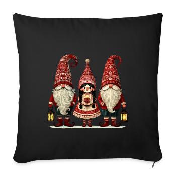 Gnomes de Noël Gnomes mignons Gnomes Gnomes - Housse de coussin décorative 45 x 45 cm - noir - Devant