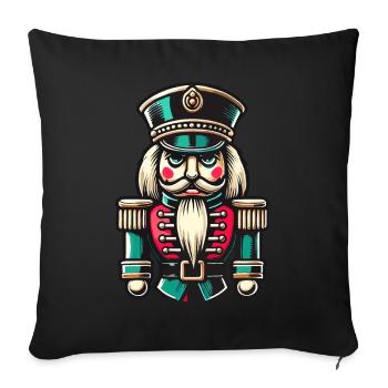 Christmas Nutcracker Illustration - Sofa pillowcase 17,3'' x 17,3'' (45 x 45 cm) - black - Front