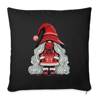 Christmas Gnome Woman Gnome Girl Elf - Sofa pillowcase 17,3'' x 17,3'' (45 x 45 cm) - black - Front